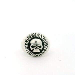 Harley Davidson Sterling Silver Skull Ring - Size 11.25